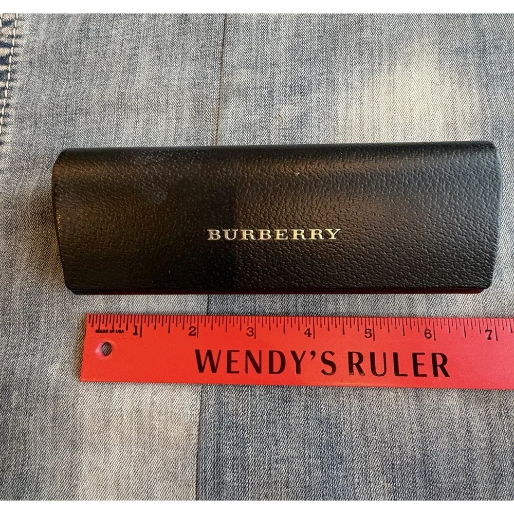 Burberry Leather Hard Shell Case for Glasses Sunglasses Magnetic Closure Black